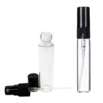 parfum verstuiver mini 5 ml glas transparant dop zwart